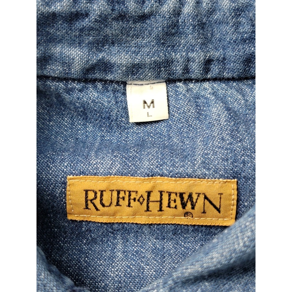 Ruff Hewn Women's Vintage 80s Denim Maxi Dress Western Prairie Made USA M - Picture 3 of 9